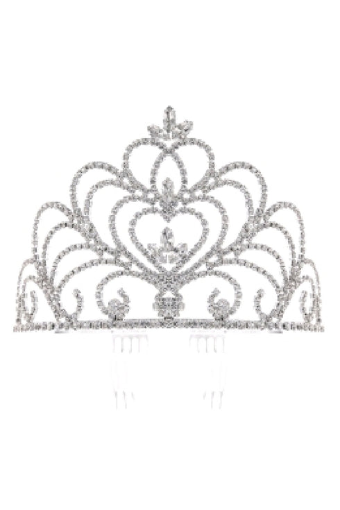 Cinderella Couture Girls Silver Rhinestone Marquise Pageant Comb Tiara - SophiasStyle.com